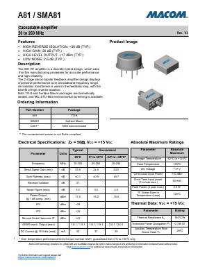 SMA81 Datasheet PDF M/A-COM Technology Solutions, Inc.