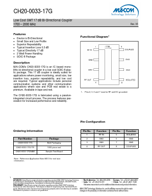 CH20-0033-17G-TR Datasheet PDF M/A-COM Technology Solutions, Inc.
