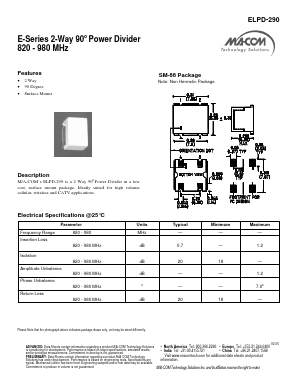 ELPD-290 Datasheet PDF M/A-COM Technology Solutions, Inc.