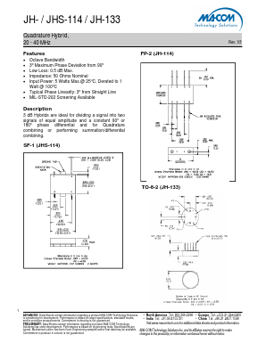 JH-133PIN Datasheet PDF M/A-COM Technology Solutions, Inc.