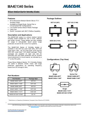 MA4E1340B1-1146T Datasheet PDF M/A-COM Technology Solutions, Inc.