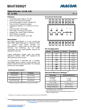 MAATSS0021SMB Datasheet PDF M/A-COM Technology Solutions, Inc.