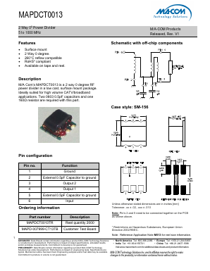 MAPD-007999-CT13TB Datasheet PDF M/A-COM Technology Solutions, Inc.