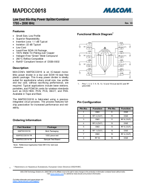 MAPDCC0018 Datasheet PDF M/A-COM Technology Solutions, Inc.