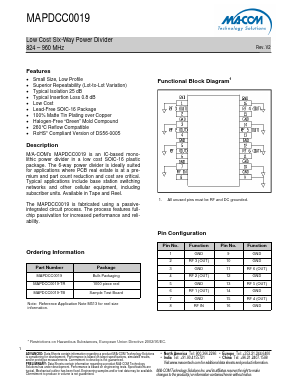 MAPDCC0019 Datasheet PDF M/A-COM Technology Solutions, Inc.