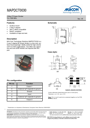 MAPDCT0030_V5 Datasheet PDF M/A-COM Technology Solutions, Inc.