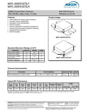 MAPL-000978-0075LN Datasheet PDF M/A-COM Technology Solutions, Inc.