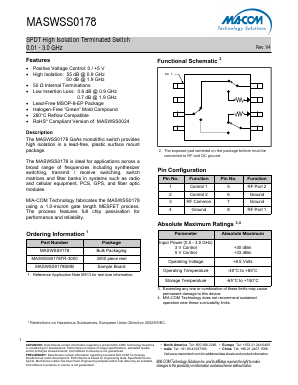MASWSS0178SMB Datasheet PDF M/A-COM Technology Solutions, Inc.