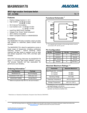 MASWSS0178SMB Datasheet PDF M/A-COM Technology Solutions, Inc.