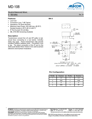 MD-108 Datasheet PDF M/A-COM Technology Solutions, Inc.