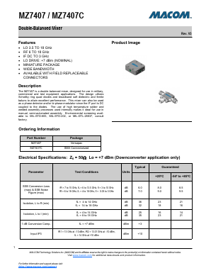 MZ7407 Datasheet PDF M/A-COM Technology Solutions, Inc.