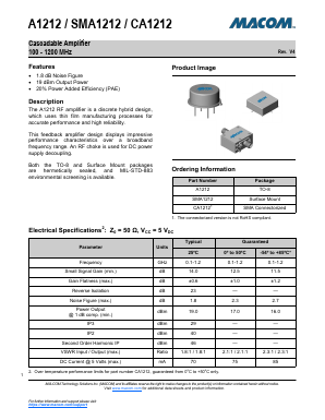 SMA1212 Datasheet PDF M/A-COM Technology Solutions, Inc.