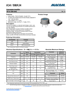 CA34 Datasheet PDF M/A-COM Technology Solutions, Inc.