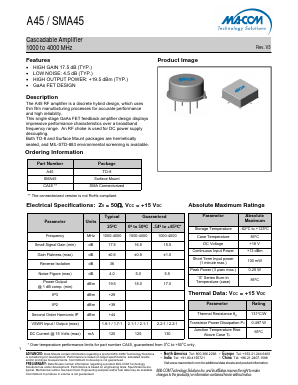 SMA45 Datasheet PDF M/A-COM Technology Solutions, Inc.
