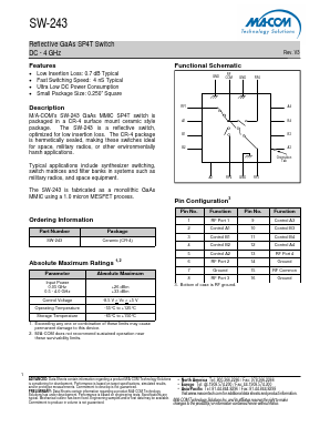 SW-243 Datasheet PDF M/A-COM Technology Solutions, Inc.