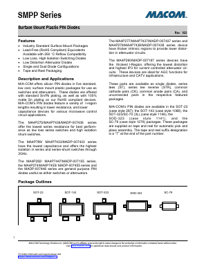 MA4P274-1068T Datasheet PDF M/A-COM Technology Solutions, Inc.