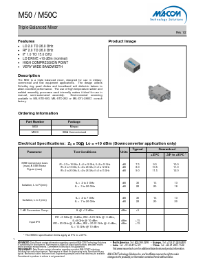 M50 Datasheet PDF M/A-COM Technology Solutions, Inc.