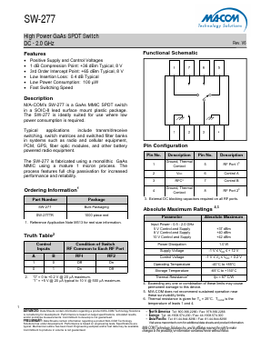 SW-277 Datasheet PDF M/A-COM Technology Solutions, Inc.