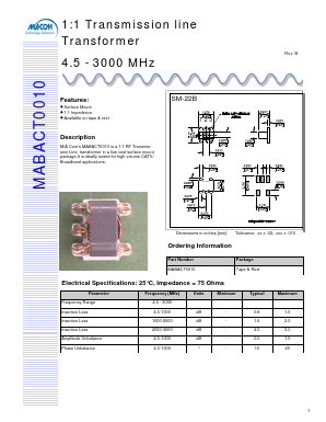 MABACT0010 Datasheet PDF M/A-COM Technology Solutions, Inc.