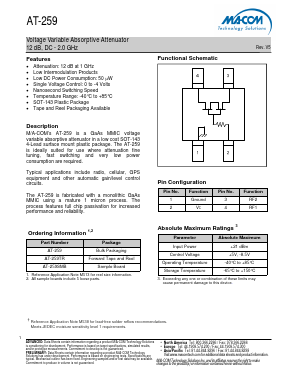 AT-259TR Datasheet PDF M/A-COM Technology Solutions, Inc.