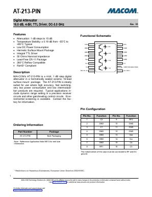 AT-213-PIN Datasheet PDF M/A-COM Technology Solutions, Inc.