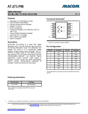 AT-273-PIN Datasheet PDF M/A-COM Technology Solutions, Inc.