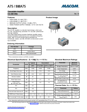 A75 Datasheet PDF M/A-COM Technology Solutions, Inc.