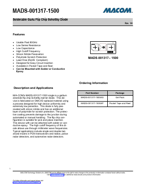 MADS-001317-1500AP Datasheet PDF M/A-COM Technology Solutions, Inc.