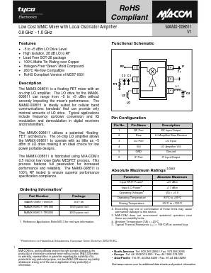 MAMX-008611-000000 Datasheet PDF Tyco Electronics