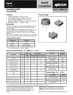 SMA1211 Datasheet PDF Tyco Electronics