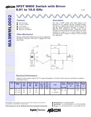 MASWML002 Datasheet PDF Tyco Electronics