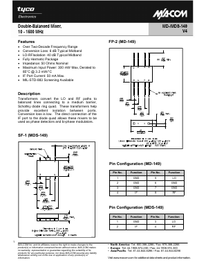 MD-149 Datasheet PDF Tyco Electronics