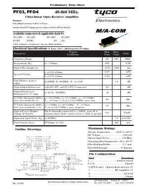 PF03 Datasheet PDF Tyco Electronics