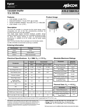 SMA16-2 Datasheet PDF Tyco Electronics