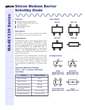 MA4E1339SERIES Datasheet PDF Tyco Electronics