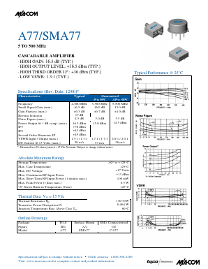 A77 Datasheet PDF Tyco Electronics