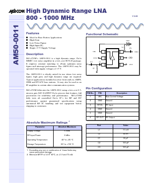 AM50-0011TR Datasheet PDF Tyco Electronics