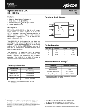 AM50-0011V6 Datasheet PDF Tyco Electronics