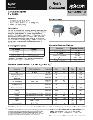 AM-151-PIN Datasheet PDF Tyco Electronics