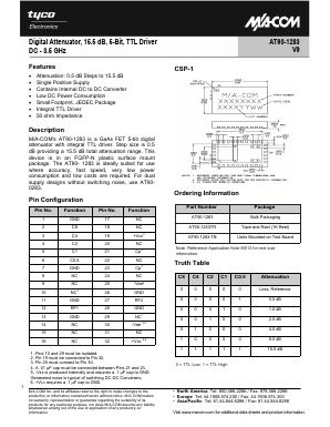 AT90-1283TR Datasheet PDF Tyco Electronics