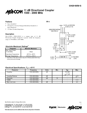 CH20-0058-S Datasheet PDF Tyco Electronics