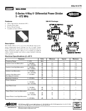 ESJ-4-3-75 Datasheet PDF Tyco Electronics
