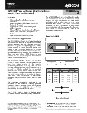 MA4E2508M-1112T Datasheet PDF Tyco Electronics