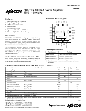 MAAPSS0003 Datasheet PDF Tyco Electronics
