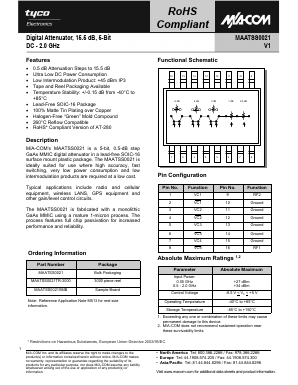MAATSS0021 Datasheet PDF Tyco Electronics