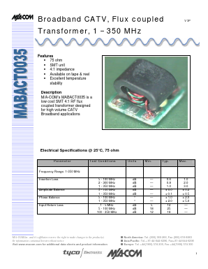 MABACT0035 Datasheet PDF Tyco Electronics