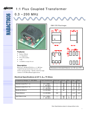 MABACT0036 Datasheet PDF Tyco Electronics