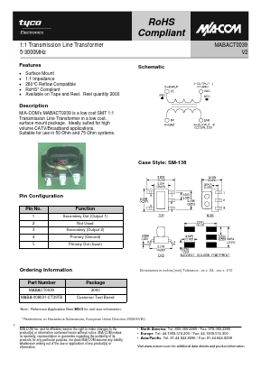 MABACT0039 Datasheet PDF Tyco Electronics