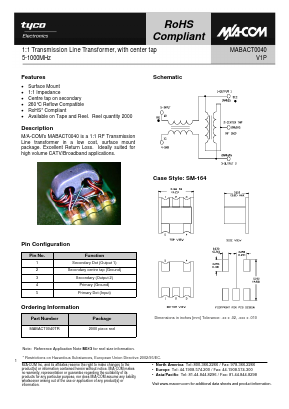MABACT0040TR Datasheet PDF Tyco Electronics