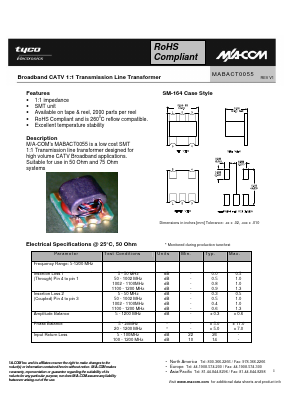 MABACT0055 Datasheet PDF Tyco Electronics